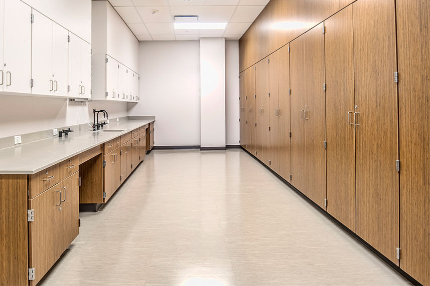 Plastic Laminate Casework in a Commercial Lab