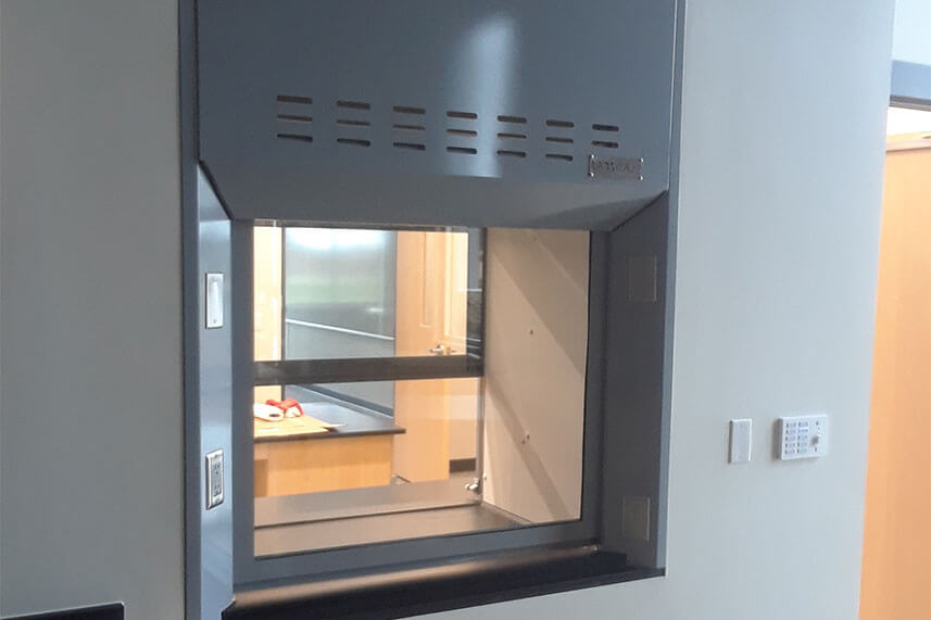 Double-Sided Fume Hood for an Educational Lab